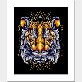 tiger golden vintage Posters and Art